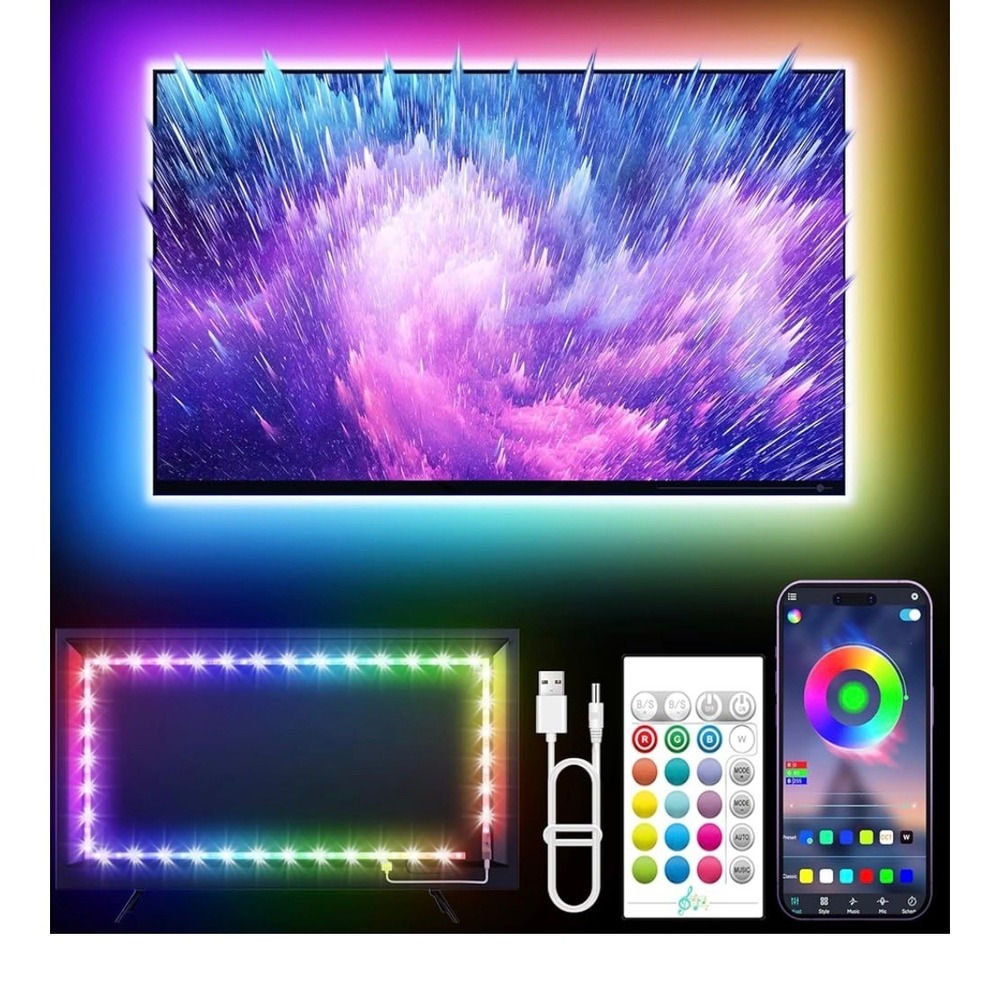 LED‎ Strip Lights TV Backlight 16.4ft USB Mood Lighting App Remote Control